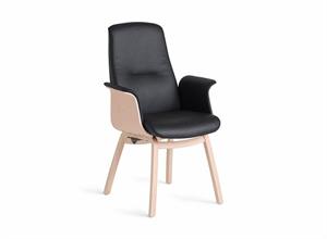 Conform - FreeTime spisebordsstol med armlæn - Sort læder 